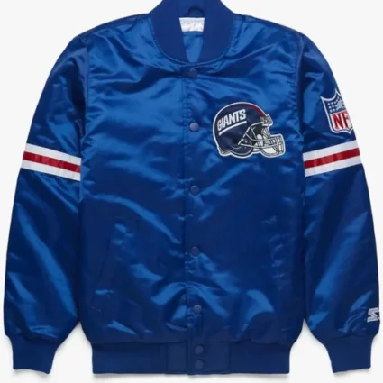 American Football Club New York Giants Royal Blue Bomber satin Jacket