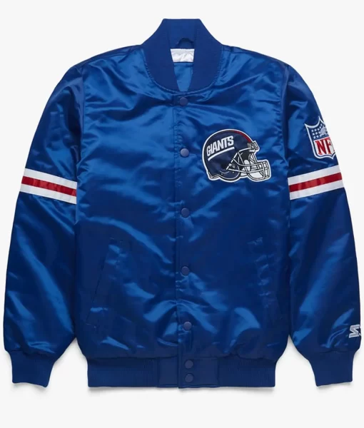 American Football Club New York Giants Royal Blue Bomber satin Jacket