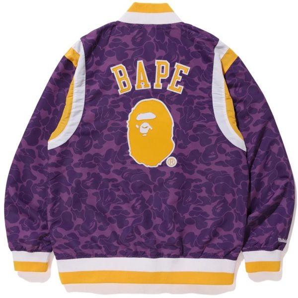 BAPE X Mitchell & Ness Lakers Warm Up Jacket