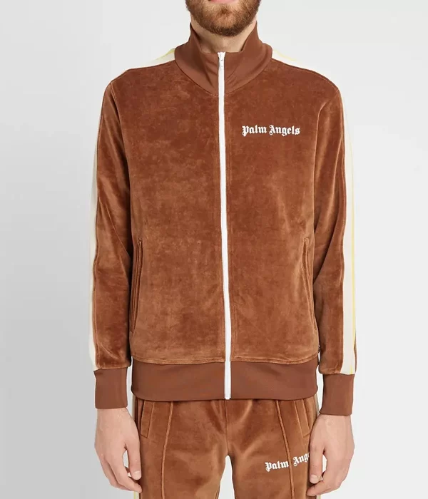 Chenille Palm Angels Track Brown Jacket