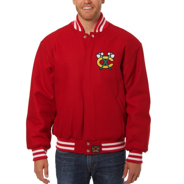 Chicago Blackhawks Red Varsity Jacket