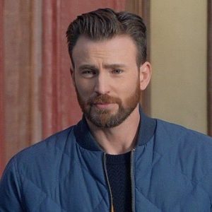 Chris Evans Halftime Show Super Bowl 2022 Blue Quilted Bomber Jacket