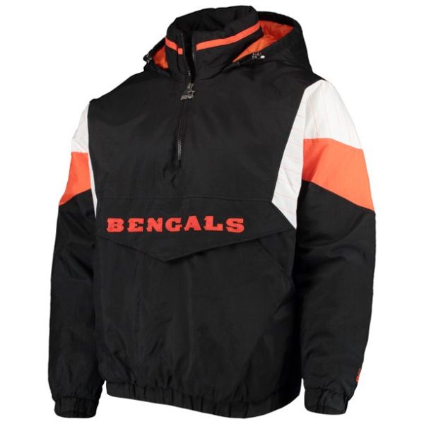 Cincinnati Bengals Starter NFL 100 Thursday Night Lights Quarter-Zip Breakaway Jacket - Black/Orange
