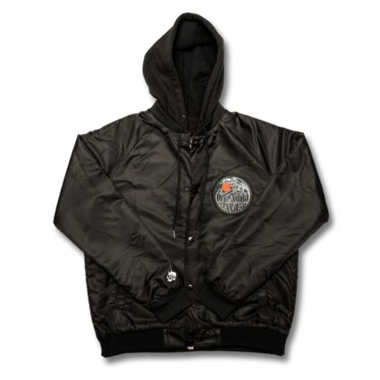 Dragon Patch Hooded Satin Jacket
