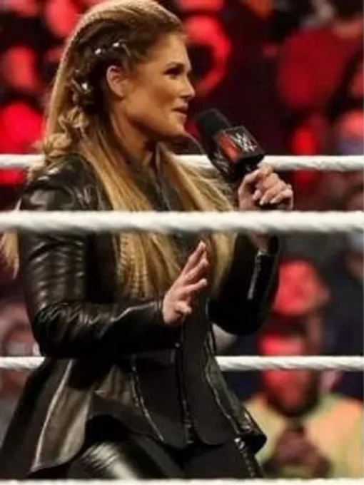 Elizabeth Kocianski Copeland WWE Raw 2022 Beth Phoenix Black Leather Jacket