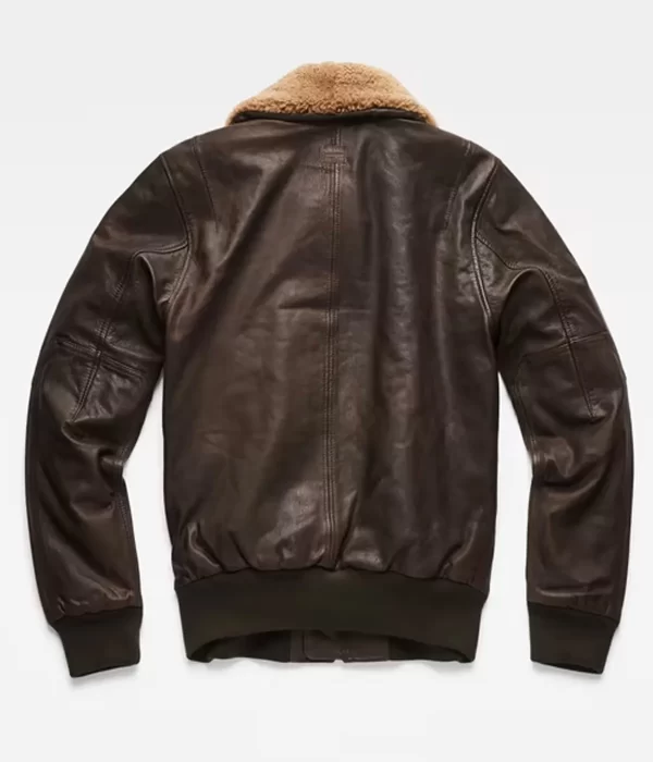 G-Star Raw Bollard Brown Bomber Leather Jacket