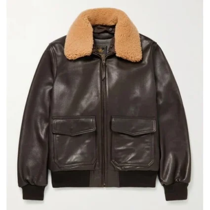 Golden Bear Men's Brown The Carter Shearling Bomber Jacket