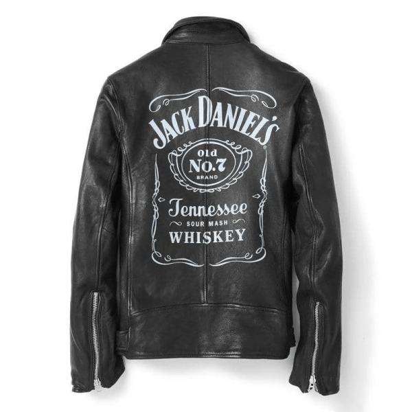 Tennessee Jack Daniels Black Biker Leather Jacket