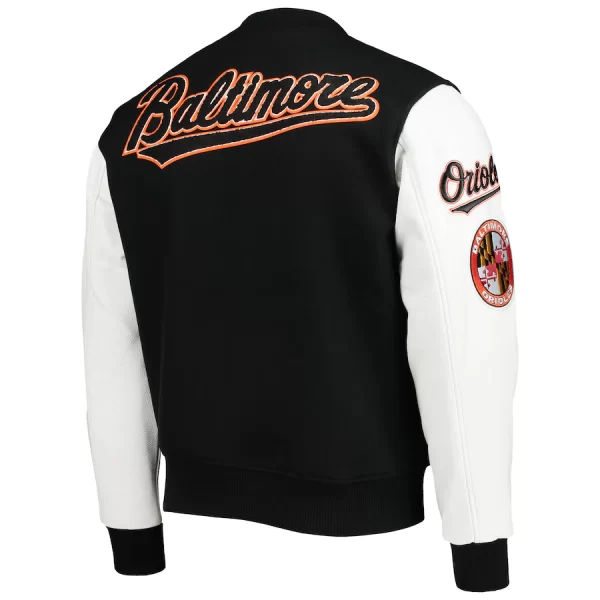 Baltimore Orioles Pro Standard Black/White Varsity Logo Full-Zip Jacket