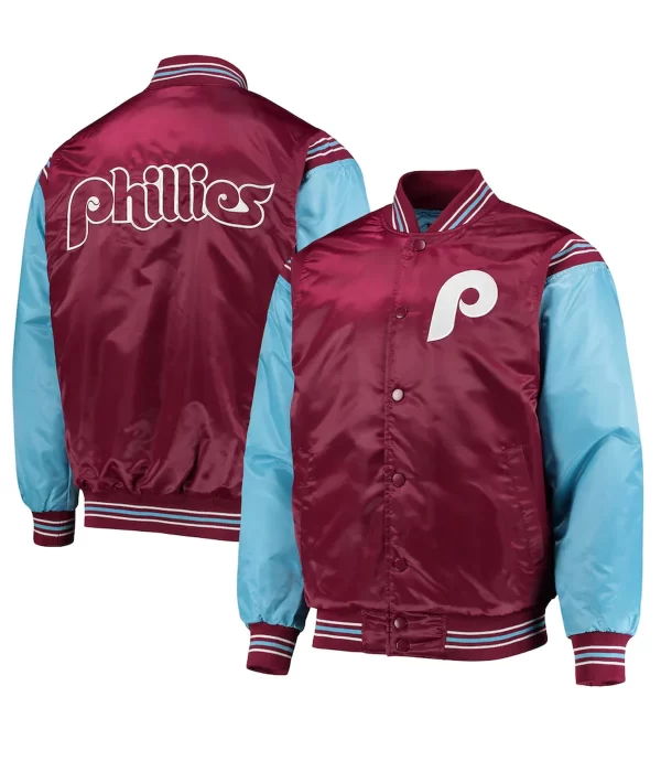 Philadelphia Phillies Starter Enforce Varsity Satin Jacket