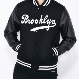 Brooklyn Dodgers Black Letterman jacket