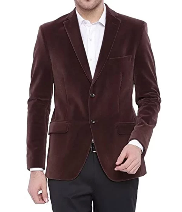 Men’s Velvet Brown Two Button Jacket