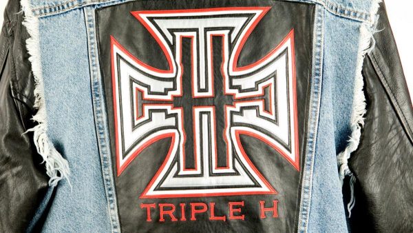 WWE Triple H Denim Leather Jacket