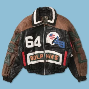 Vintage Miami Dolphins Leather Jacket