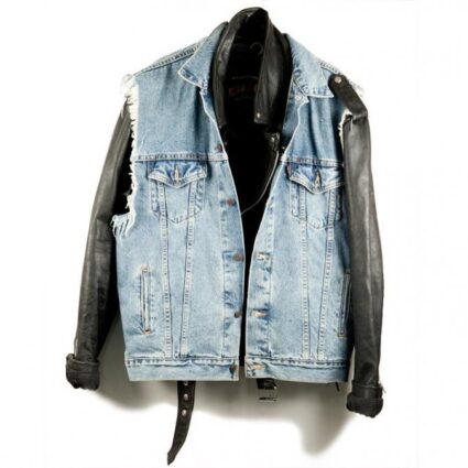 WWE Triple H Denim Leather Jacket