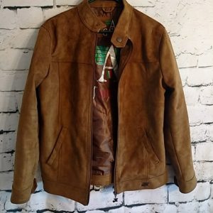 AG Milano Brown Suede Leather Jacket