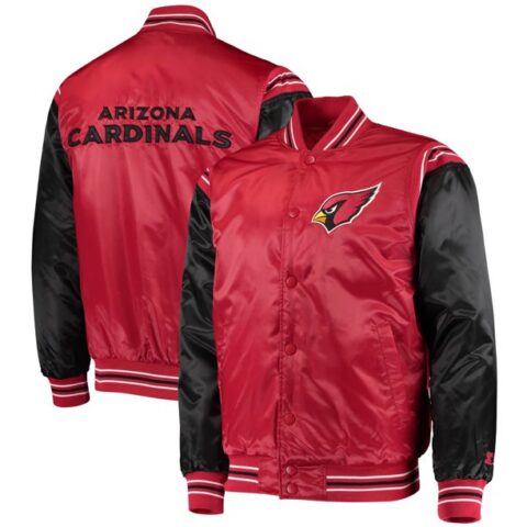 Arizona Cardinals Starter Enforcer Satin Varsity Full-Snap Jacket