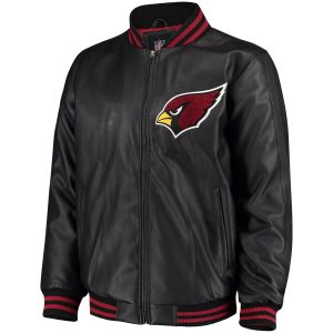 NFL Arizona Cardinals Stiff Arm Faux Leather Varsity Jacket