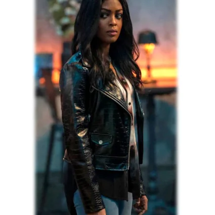 Batwoman S03 Ryan Wilder Alligator Black Leather Jacket
