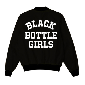 Black Bottle Girls Bomber Jacket