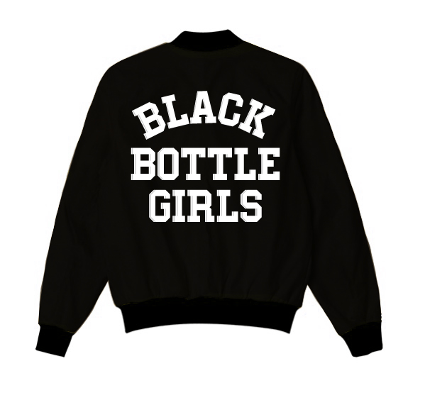 Black Bottle Girls Bomber Jacket