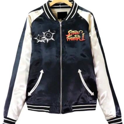 Satin Bonus Stage Street Fighter II Chun Li Bomber Jacket