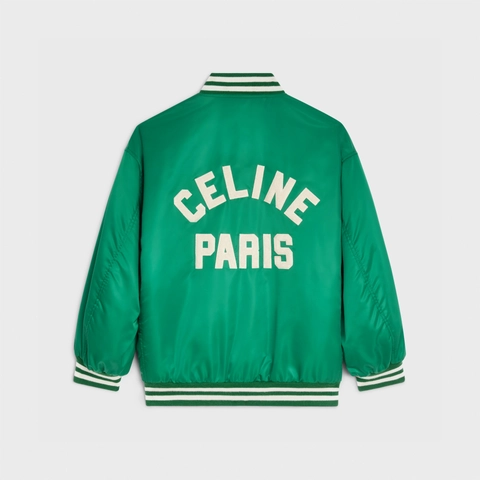 CELINE PARIS Green Varsity Jacket