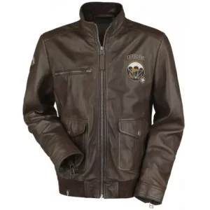 Call Of Duty WWII Mens Leather Jacket -Brown