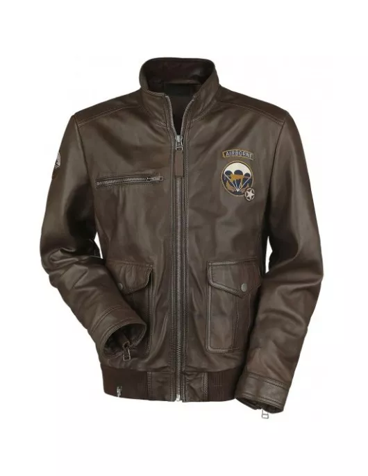 Call Of Duty WWII Mens Leather Jacket -Brown