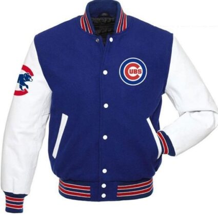 Chicago Cubs Letterman Varsity Jacket Royal Blue/White