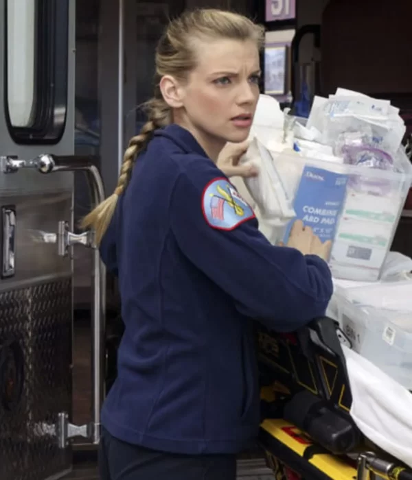Kara Killmer Chicago Fire Paramedic Blue Wool Jacket