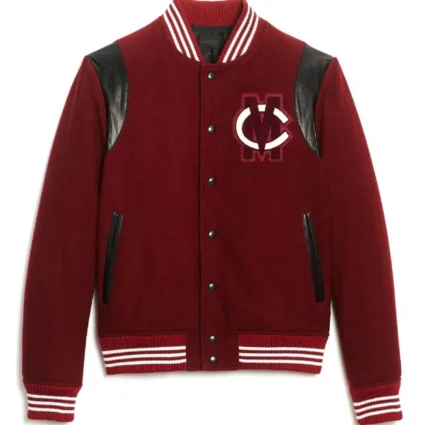 Burgundy Club Monaco The Perfect Varsity Wool Jacket