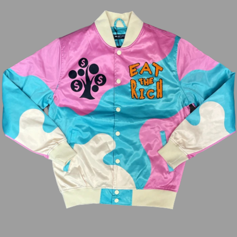 EAT THE RICH Bomber Satin JACKET