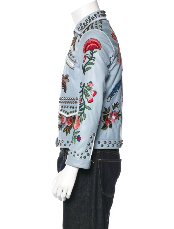 GUCCI 2016 Embroidered Leather Jacket