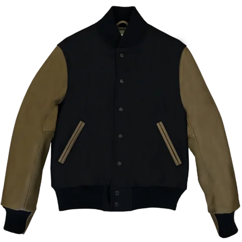Golden Bear Black/Olive Varsity Jacket
