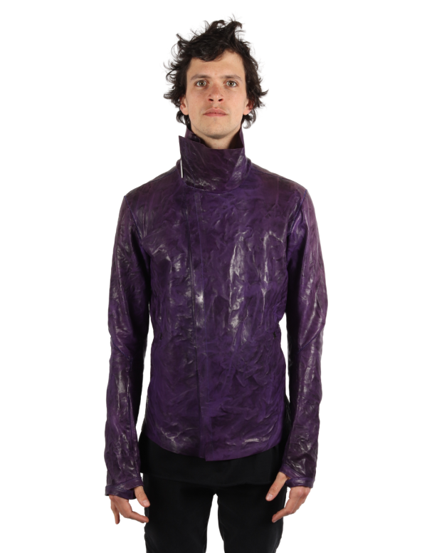 ISAAC SELLAM Fumiste Purple Leather Jacket