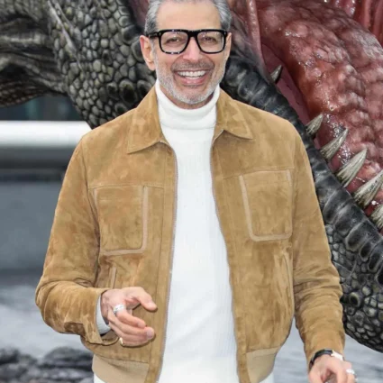Jurassic World Dominion Jeff Goldblum Suede Bomber Jacket