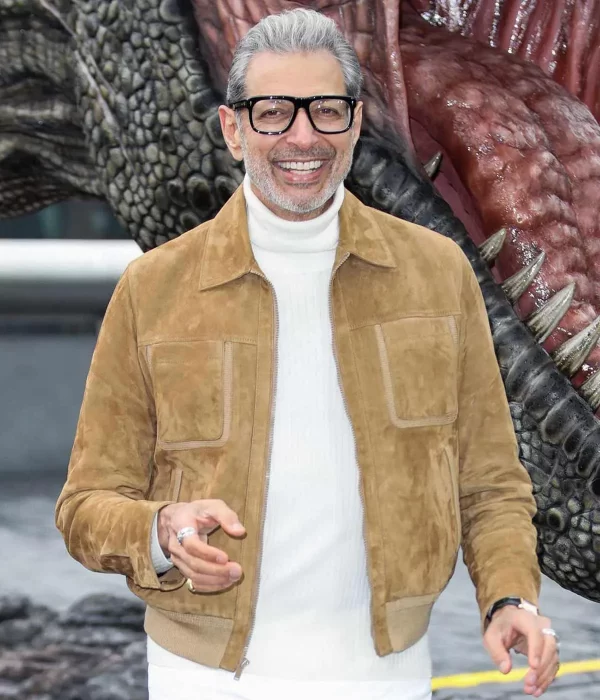 Jurassic World Dominion Jeff Goldblum Suede Bomber Jacket