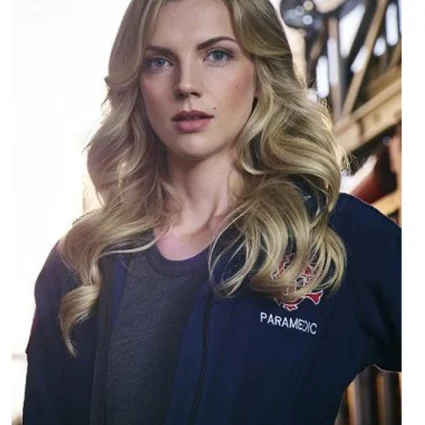 Kara Killmer Chicago Fire Paramedic Blue Wool Jacket
