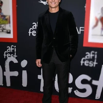 King Richard Premiere Tony Goldwyn Black Velvet Blazer Jacket