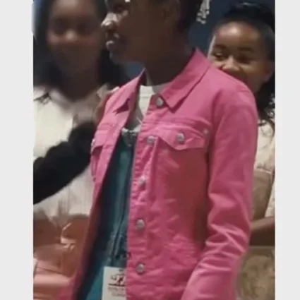 King Richard Venus Williams Shirt Style Pink Trucker Jacket