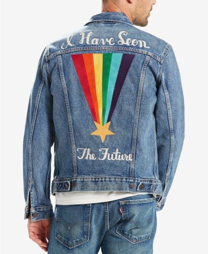 Levi's Pride Trucker I have seen the future Men Denim Jacket Rainbow LGBT