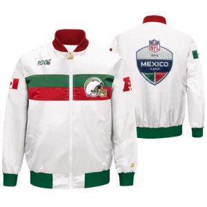 Los Angeles Chargers Mexico 2019 White Satin Jacket