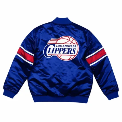 Los Angeles Clippers Bomber Royal Blue Satin Jacket