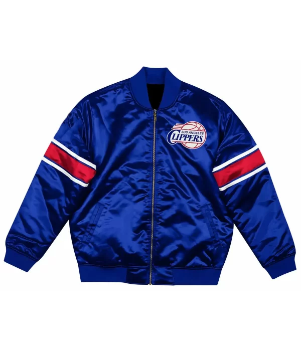 Los Angeles Clippers Bomber Royal Blue Satin Jacket
