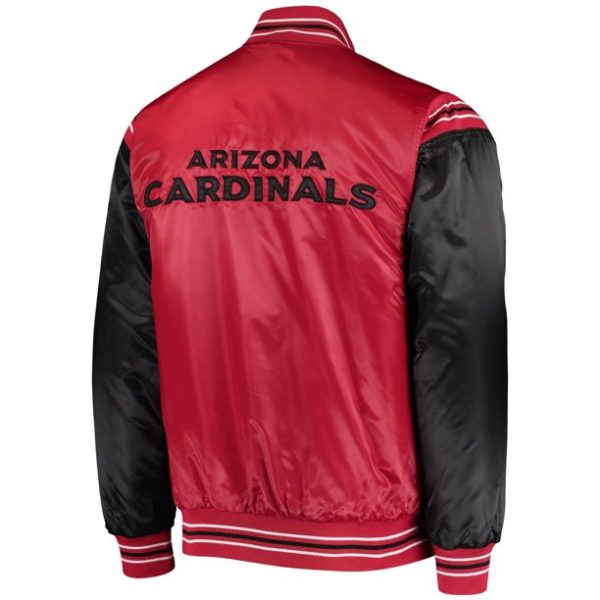 Arizona Cardinals Starter Enforcer Satin Varsity Bomber Full-Snap Jacket
