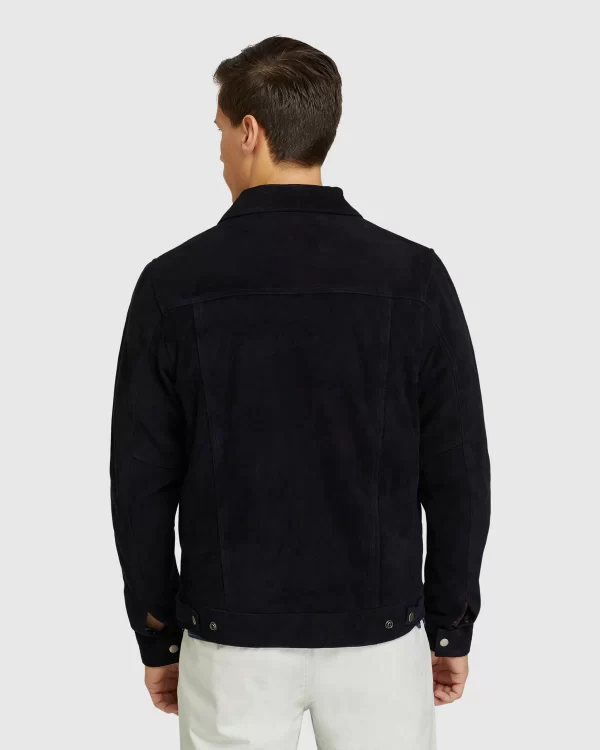 Oliver Goat Suede Navy Leather Jacket
