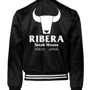 Ribera Steakhouse Black Satin Bomber Jacket