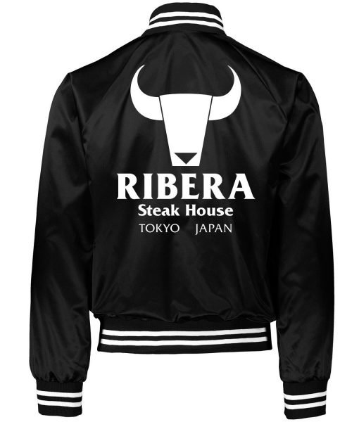 Ribera Steakhouse Black Satin Bomber Jacket