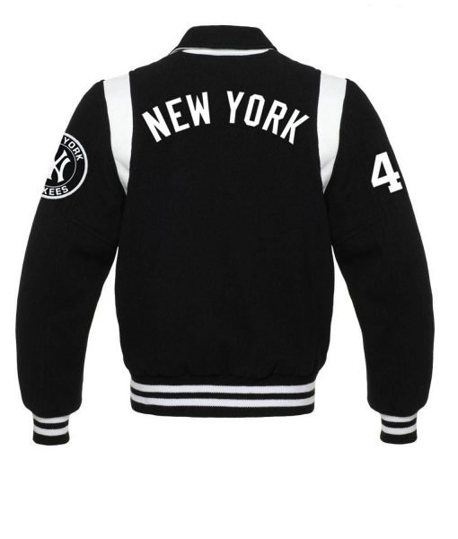 Sailor Collar NY Yankees Black Letterman Varsity Jacket